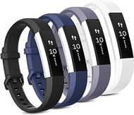 Tobfit 4 Pack Bands Compatible with Fitbit Alta Bands/Alta HR, Soft TPU Classic Accessories Replacement Bands Compatible with Alta HR/Ace, Small Large