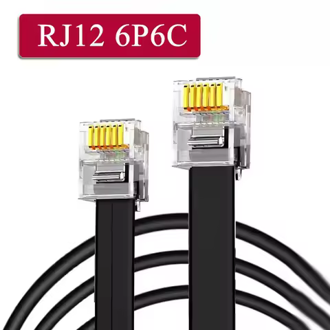 6P6C RJ12 Extension Line Shielded Communication Cable Telephone 6Pin Ethernet Wire RJ12 6P Crystal H