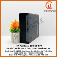 HP PRODESK 400 G9 SFF INTEL CORE I5-14500 VPRO 32GB DDR5 RAM 512GB NVME SSD USED DESKTOP PC