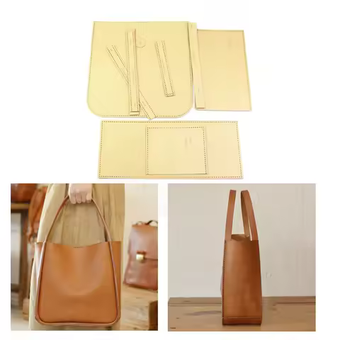 diy Leather kraft women handbag bucket kraft paper die cutting template pattern hollowed stencil 24x
