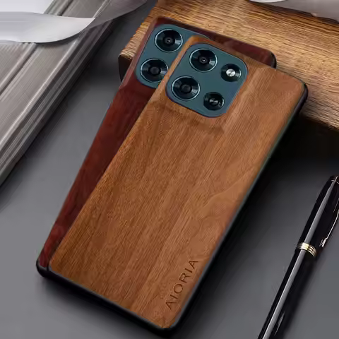 For Motorola Moto G Play Power Stylus 2026 2025 2024 Case funda unique design wooden pattern pu leat