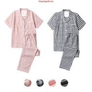 Byford Baju Tidur Lelaki | (1 Pc) Byford Men Woven Cotton Short Sleeve Long Pant Pyjamas Assorted Co