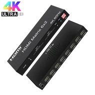 6x2 Matrix HDMI Switch 6 in 2 out 4K 60Hz HDMI 2.0 Matrix Switch Splitter with SPDIF R/L Audio Out E