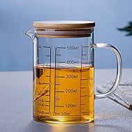 Glass Measuring Cup with Lid, 77L High Borosilicate Glass Measuring Cup for Kitchen or Restaurant, [