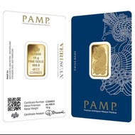 FREE POST PAMP Suisse Gold Bar - Lady Fortuna (999.9) 10gram