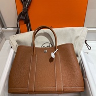 全新Hermes Garden Party 30手提包  金棕銀釦