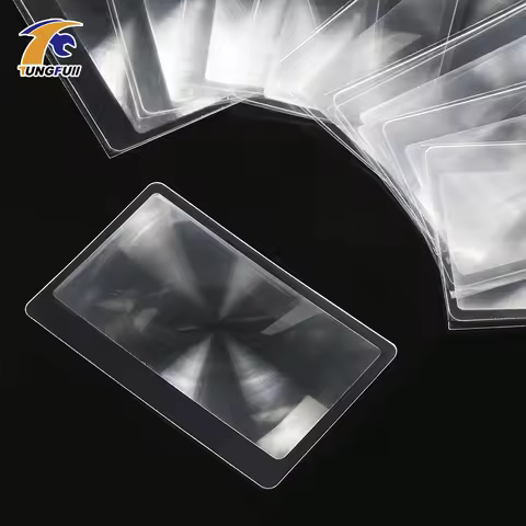 Dutoofree 3X Magnifying glass lens Credit Card Shape Plastic Magnifier Magnifying Fresnel Lens For R