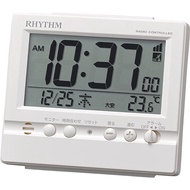 Rhythm (RHYTHM) Radio Wave Clock Alarm Clock Alarm Temperature Humidity Calendar White 9.1×10.5×5.2cm 8RZ201SR03