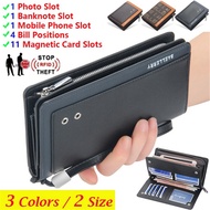 Fashion Model Shop Men's Fashion Short Long Wallet with Buckle Zipper Hand Wallet Card Holder