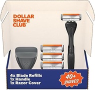 Dollar Shave Club | Travel Shave Set | 4 Swift Rinse Refill Cartridges, 1 Handle, 1 Razor Cover