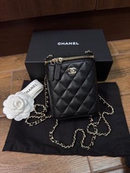 Chanel 黑色荔枝牛皮小盒子 小廢包 煙盒包 black mini bag mini cf