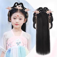 Children Hanfu Wig Headdress Integrated Costume Wig Bag Girls Wig Hair Accessories Hair Band Daily Hanfu Hairstyle Children Hanfu Wig Headdress Integrated Costume Wig Bag Girls Wig Hair Accessories Hair Band Daily Hanfu Hairstyle