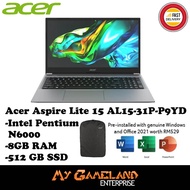 Acer Aspire Lite 15 AL15-31P-P9YD (Intel Pentium Silver N6000/8GB RAM/512GB SSD/15" FHD/Intel UHD/Of