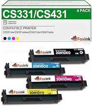 CS431 CX431 CX331 CS331 Toner Cartridges High Yield Compatible with Lexmark 20N10K0 20N10C0 20N10M0 