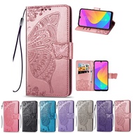 vivo Y11 (2019) Y15 Y17 Y12 Y20 Flip Embossed Butterfly Phone Casing Leather Wallet Case Stand Cover