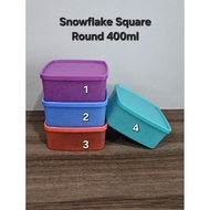 Tupperware Snowflake Square Round 400ml (4) 12.8cm (L) x 11.5cm (W) x 5.5cm (H)