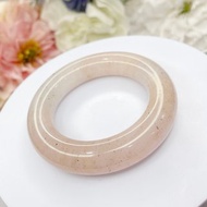 NO.41稀有冰桃花粉佘太翠玉鐲 內徑52MM 圈口 胖圓條 手環 胖圓鐲