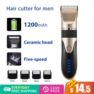 Professional Men Ceramic Hair Clipper Digital Hair Cutting Machine Barber Beard Trimmer USB Rechargeable Cordless Hair Trimmer