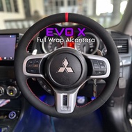 Cover Steering Mitsubishi Lancer Evolution X EVO 10 Custom Steering Cover DIY Nappa Jahit Sendiri