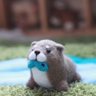 肥滋滋小水獺羊毛氈鑰匙圈材料包 附影片教學