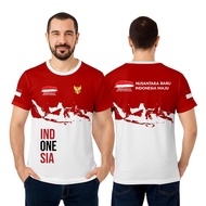 MERAH Jaos Kekinian Independence Tshit Unsex Premium Hut Ri Tshirt Happy Indonesia Kaod Men's Women'
