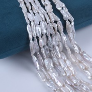 8-10mm white color natural freshwater biwa pearl strand for jewelry making