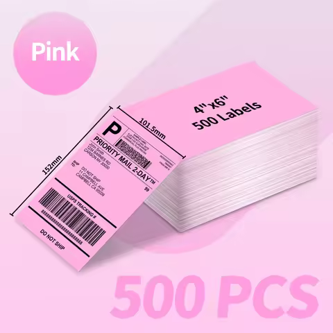 Shipping Labels Packs of 500 4X6 Per Fan-Fold Label for Phomemo 241BT D520BT B246D Label Printer The