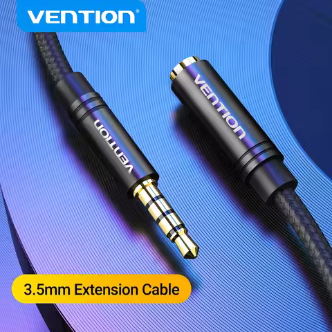 Vention Jack 3.5 Aux Extension Cable for Car Laptop Mini PC TV Xiaomi Huawei Stereo 3.5 mm Jack Head