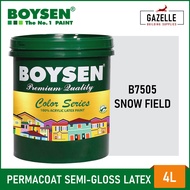 Boysen Color Series Permacoat Semi-Gloss Latex Snow Field B7505 Acrylic Latex Paint - 4L