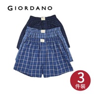GIORDANO - 男裝 三條裝平腳內褲 (印花) (L碼)