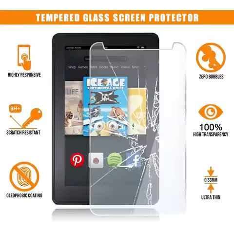 For Amazon Kindle Fire 7" (2nd gen 2012) Full Tablet Tempered Glass 9H Premium Scratch Proof Clear F