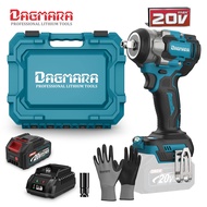 DAGMARA Heavy-Duty 500Nm Cordless Impact Wrench Kit with LED Ring Light, Includes 1 Battery, Fast Ch