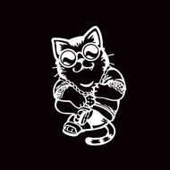 貓老大 車身貼紙 防水貼紙 貼紙 反光貼紙 銀白色 無底簍空