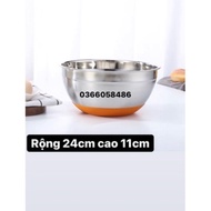 Stainless steel powder mixing bowl with anti-slip sole 24cm