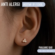 (L02) F136L TITANIUM STEEL BARBEL PIERCING EARRINGS | HELIX LOBE UPPERLOBE FLAT CONCH