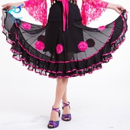Mesh Dance Skirt Adult Dance Skirt Half-Length Skirt Flower Skirt Square Dance Dress Skirt Friendshi