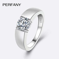 PERFANY 0.5/1CT Moissanite for Men S Pure Sier Laboratory Cultivated Dia Engagement Ring Classic Wed