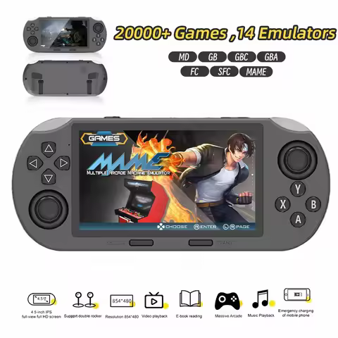 SF3000 handheld game console with a 4.5-inch large screen, supporting e-books, MP4， Music function, 