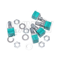 5pcs RV097NS 5PIN shaft 15mm amplifier sealing Potentiometer 5K 10K 20K 50K 100K 500K B5K with a swi