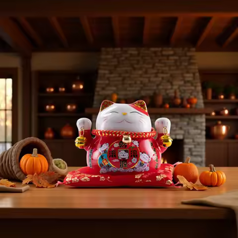 4.5 Inch Lucky Cat Creative Ceramic Home Decoration Small Lucky Cat Piggy Bank Piggy Bank Car Decora