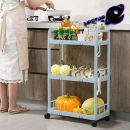 3-tier shelf Trolley 4 wheels Kitchen Bathroom bookshelf Bedside table 936