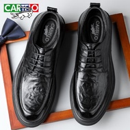 KY/🏅Cartelo Crocodile（CARTELO）British Classic Grip Leather Shoes Men's Business Soft Cowhide Men's Shoes Dress Shoes Men