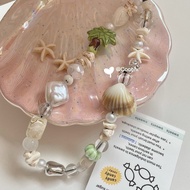 *Summer Yeye Shell Fresh Phone Charm diy Beaded ccd Chain Pendant Camera Strap Wrist Strap