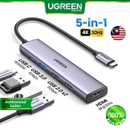 UGREEN 5 IN 1 Hub USB C To USB 3.0 5Gbps USB 2.0 480Mbps HDMI UDH 4K 30Hz PD100W Office Mouse Keyboa