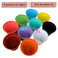 PROMO LUSINAN Pot Bunga / Pot tanaman / Pot plastik warna warni uk 10