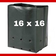 15 pcs 16x16 UV Polybag Thick UV Fertigasi Polibag Hitam Nursery Plantation (Bag Tahan kuat lama pol