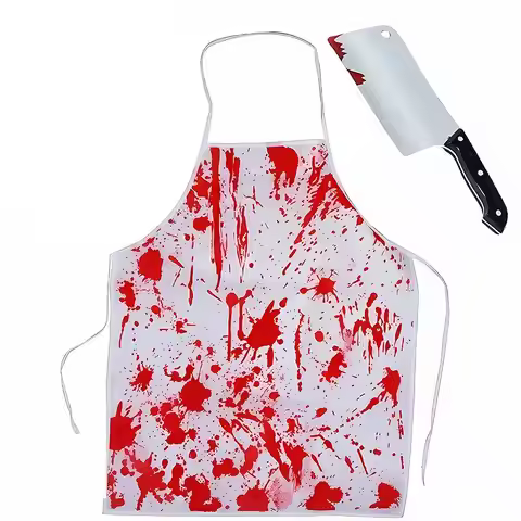 Halloween Bloody Apron Bloody Butcher CosPlay Blood Handprint Apron Ghost Festival Horror Dress Up M