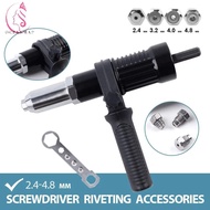OCEANMAP Rivet Tool Adapter, Power Drill Attachment 2.4-4.8 MM Electric Rivet Tool, Tool Kit 1/4 Inc