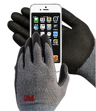 3M Comfort Grip Nitrile Foam Work Gloves Super Grip 200 General Use for Safety Texting Smartphone