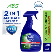 Febreze 2 in 1 Antibacterial Spray 800ml Garden Bloom (Fabric & Surface)